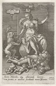 Majestas (La dignité) triomphe de Tirannis (La tyrannie)