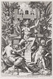 Bacchus Assis sur un Tonneau entre l