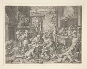 Le riche et Lazare - Johann Sadeler I