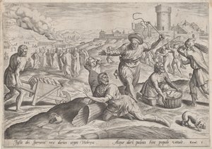 Le Maître de corvée du Pharaon battant les Israélites, vers 1585