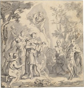 Le concours entre Apollon et Pan devant le roi Midas - Johann Spillenberger
