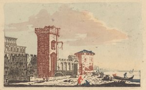 Châteaux, ruines et paysages marins - Six gravures en couleur