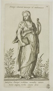 Enterpe, Muse de la Musique, planche 10 de Parnassus Biceps - Johann Theodor de Bry