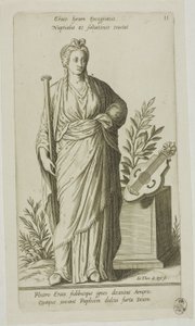 Erato, Muse de la Poésie Lyrique, plaque 11 de Parnassus Biceps - Johann Theodor de Bry