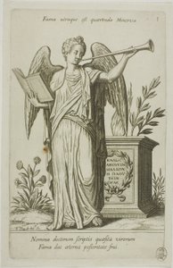 Renommée, planche 1 de Parnassus Biceps - Johann Theodor de Bry
