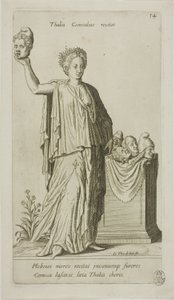Thalia, muse de la comédie, plaque 14 du biceps du Parnasse