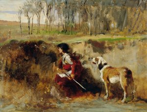 Étude de chevalier avec chien