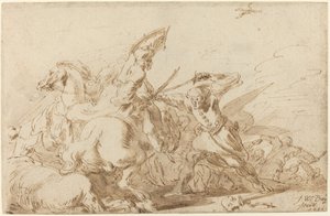Une bataille entre cavalerie orientale et soldats - Johann Wilhelm Baur