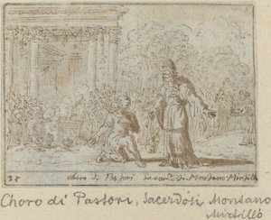 Chœur de Bergers et Prêtres : Montano, Mirtillo, 1640 - Johann Wilhelm Baur