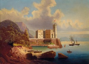 Vue du château de Miramare et de Trieste