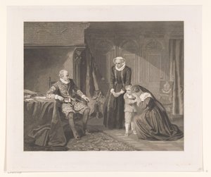 La mère, la femme et le fils de Reinier van Oldenbarnevelt implorent la clémence de Maurice, 1623 - Johann Wilhelm Kaiser (I)