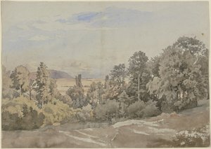 Forêt avec vue lointaine - Johann Wilhelm Schirmer