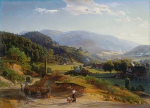 Paysage avec forge