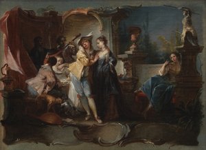 Le fils prodigue vivant avec des prostituées