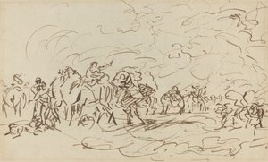 Tempête de sable dans le désert submergeant une caravane - Johann Zoffany