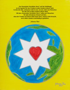 Der Rosentaler Herzliebe-Stern comme symbole de paix dans tous les pays du monde - Johanna Thier