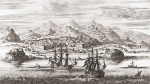 Navires Néerlandais devant Mascate, Oman au 17ème Siècle