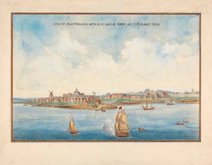 New York depuis la mer au XVIIe siècle