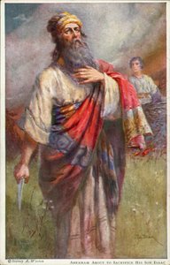 Abraham sur le point de sacrifier son fils Isaac