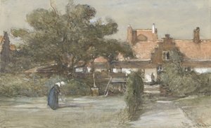 Cour du Heilige Geesthofje sur la Palviljoensgracht à La Haye - Johannes Bosboom