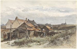 Maisons de pêcheurs à Scheveningen - Johannes Bosboom