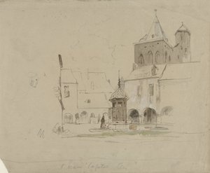 Étude de la place près de S. Maria im Kapitol à Cologne - Johannes Bosboom