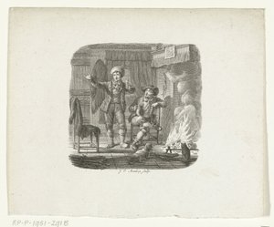 Deux hommes discutant près du feu