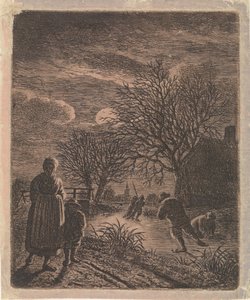 Paysage avec patineurs