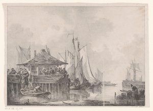 Animation dans un port - Johannes Christiaan Schotel