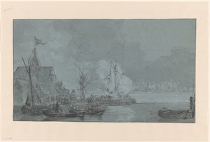 Dernier tir de Dordrecht vers les Français à Papendrecht, 1813 - Johannes Christiaan Schotel