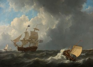 Navires dans une mer agitée