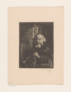Vieil homme assis - Johannes Driesch (signed by artist)