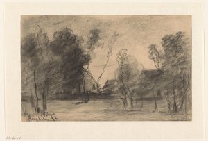 Groupe de maisons et arbres près de Hooghalen