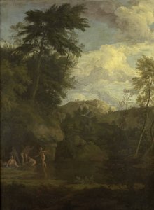 Paysage arcadien avec Diane se baignant
