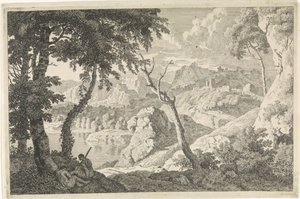 Paysage arcadien avec deux bergers (Paysages arcadiens) - Johannes Glauber