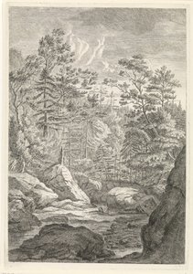 Ravin avec arbres et ruisseau (Paysages dans le massif de la Chartreuse)