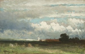 Un moulin à vent ensoleillé dans les dunes près de La Haye