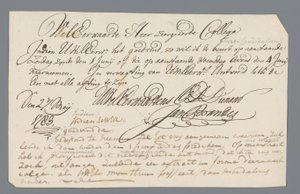 Lettre du révérend Hooyman à Jan Brandes