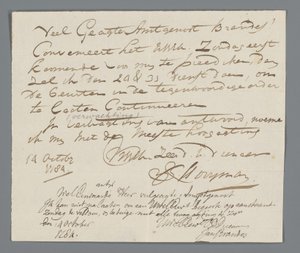 Lettre de ds. Hooyman à Jan Brandes - Johannes Hooyman