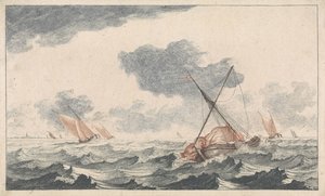 Affalage de la voile - Johannes Jacobsz van den Aveele (attributed to)