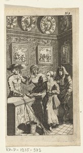Le diable feint (Boekillustratie voor Simon de Vries, Seven Duyvelen regeerende en serveerende de Hedendaeghsche Dienstmaegden, Amsterdam, 1682)