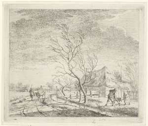 Paysage avec ferme et champ - Johannes Janson