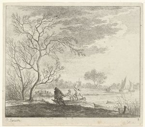 Paysage avec pêcheurs - Johannes Janson