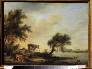 Paysage avec bétail