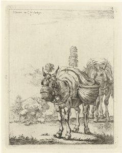 Deux mules chargées - Johannes Janson