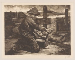 Ouvrier avec une clé à molette - Johannes Josephus Aarts (signed by artist)