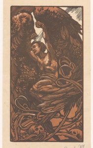Femme ailée avec des crânes - Johannes Josephus Aarts (signed by artist)
