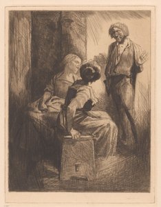 Trois figures conversant