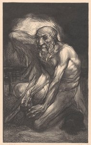 Homme barbu assis avec des ailes - Johannes Josephus Aarts