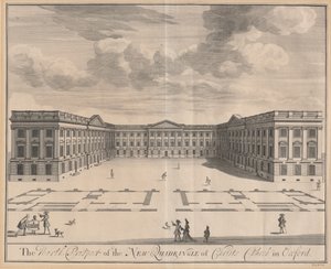 La perspective nord du nouveau quadrilatère de Christ Church à Oxford - Johannes Kip after Leendert Knijff